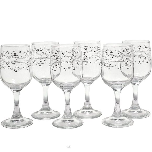 Anchor Hocking Other - 6 Anchor Hocking Hawthorn Goblets 6" wine glasses brown Country Accents 1980s